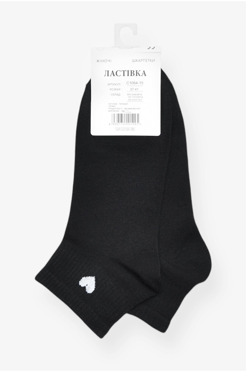 Носки женские демисезонные спортивные черного цвета C1064-15 200722 Носки женские демисезонные спортивные черного цвета C1064-15 200722