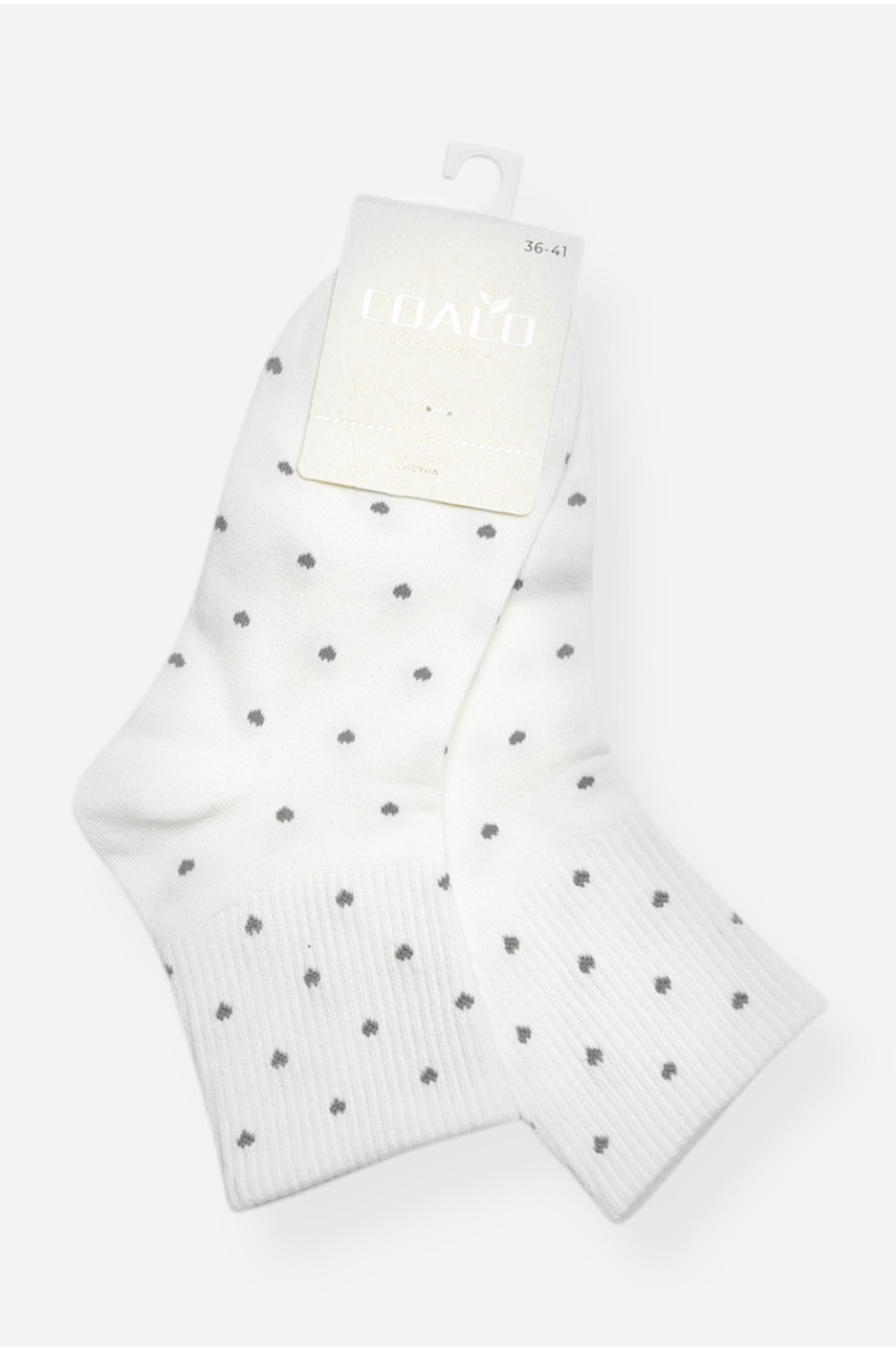 Шкарпетки жіночі демісезонні білого кольору BY7521 200732 Шкарпетки жіночі демісезонні білого кольору BY7521 200732