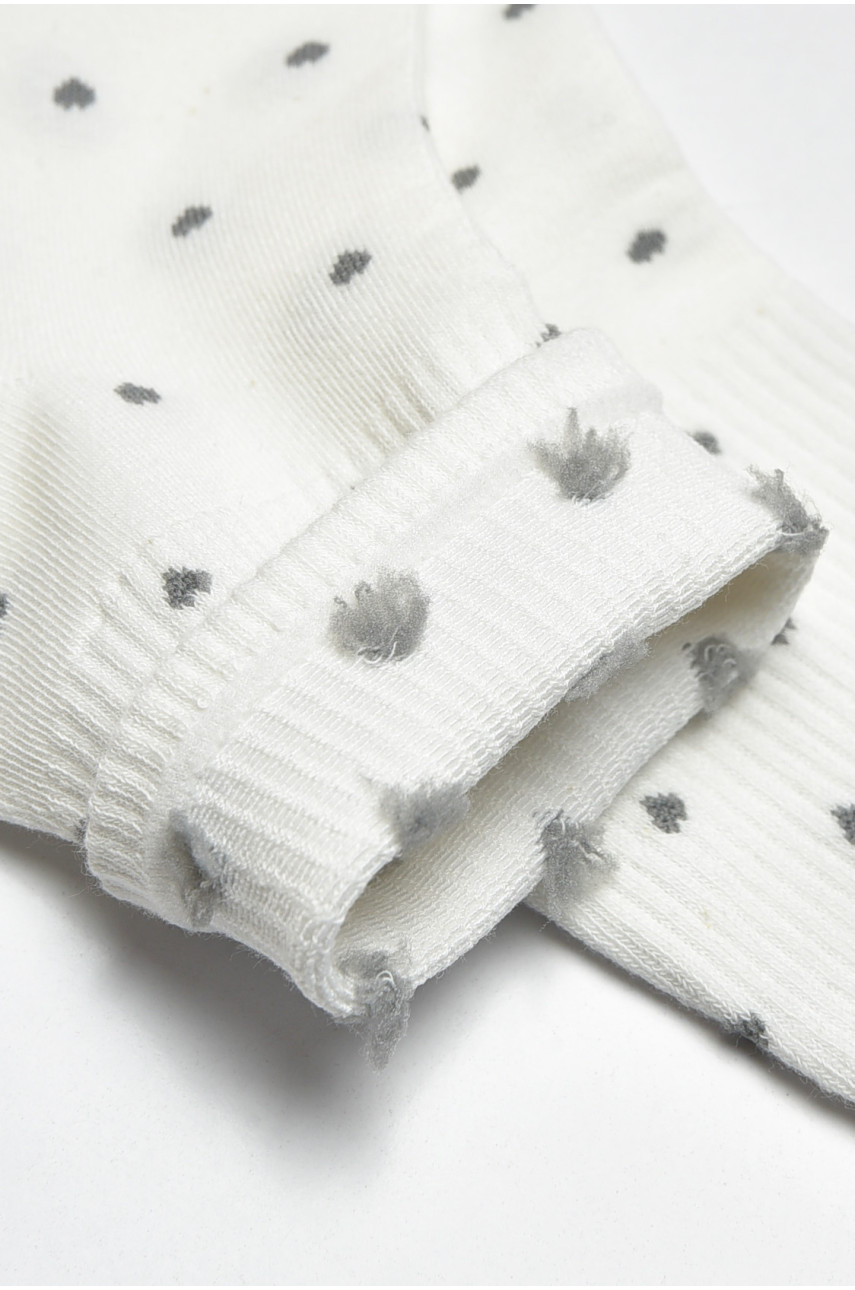 Шкарпетки жіночі демісезонні білого кольору BY7521 200732 Шкарпетки жіночі демісезонні білого кольору BY7521 200732