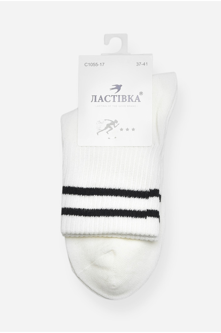 Шкарпетки жіночі демісезонні білого кольору C1055-17 200736 Шкарпетки жіночі демісезонні білого кольору C1055-17 200736