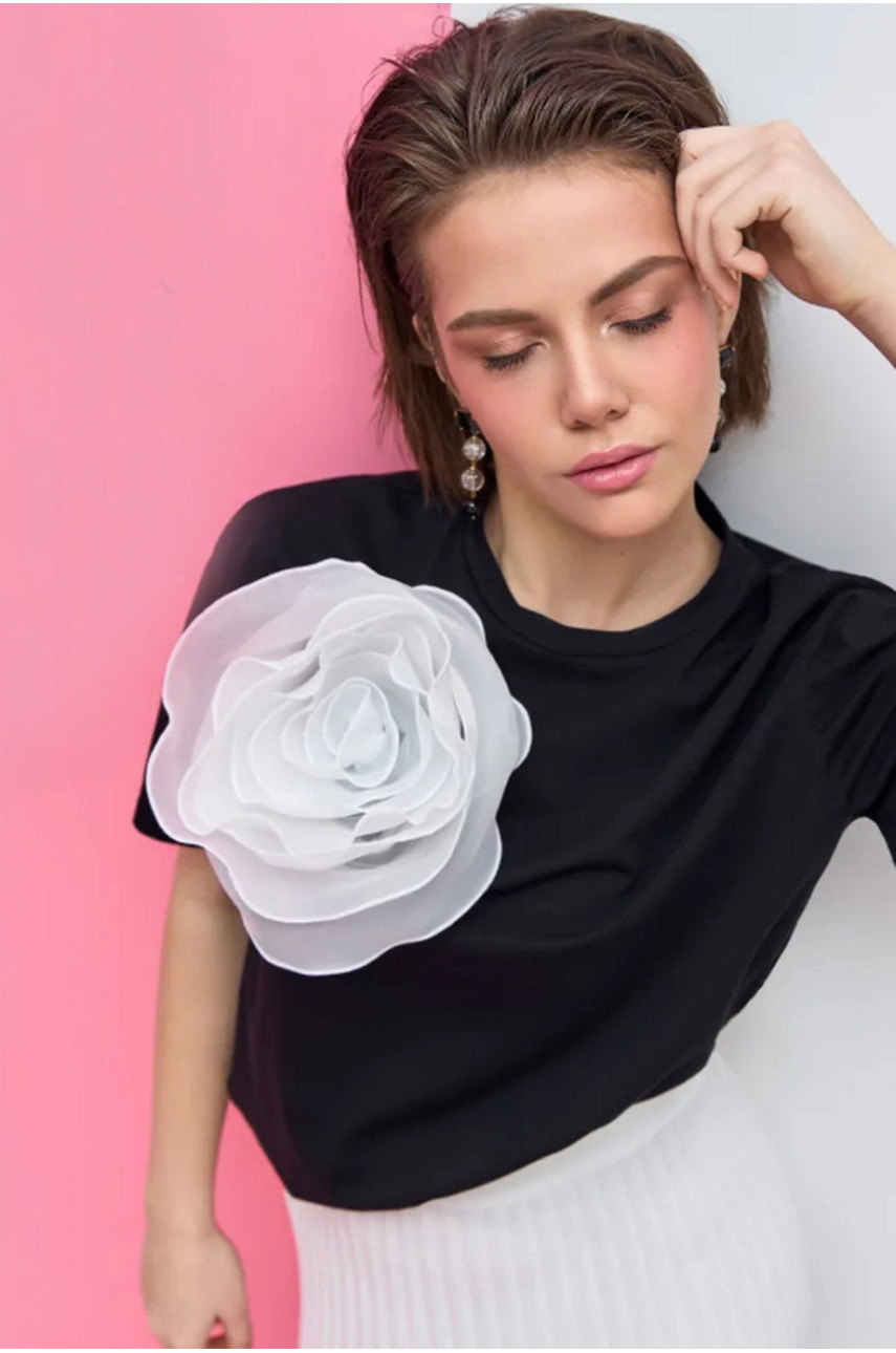 Футболка жіноча чорного кольору 200744 Футболка жіноча чорного кольору 200744