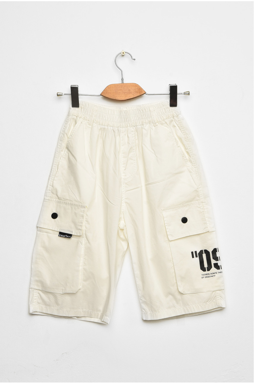 Бриджі підліткові для хлопчика білого кольору L06 200749