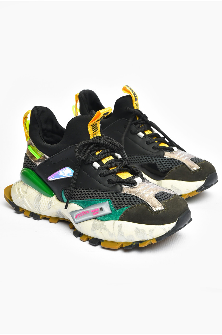 Кросівки чоловічі чорного кольору на шнурівці 3340 200763