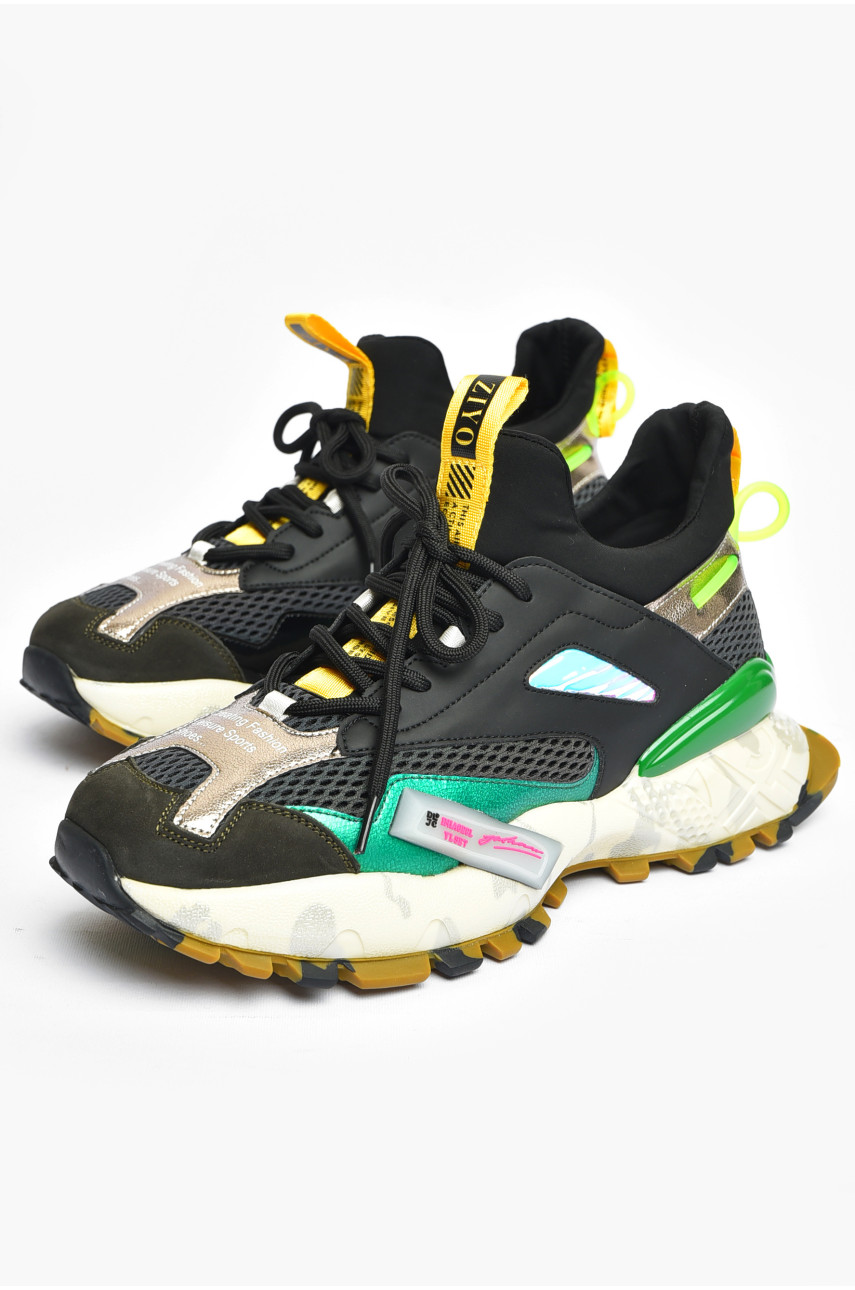 Кросівки чоловічі чорного кольору на шнурівці 3340 200763