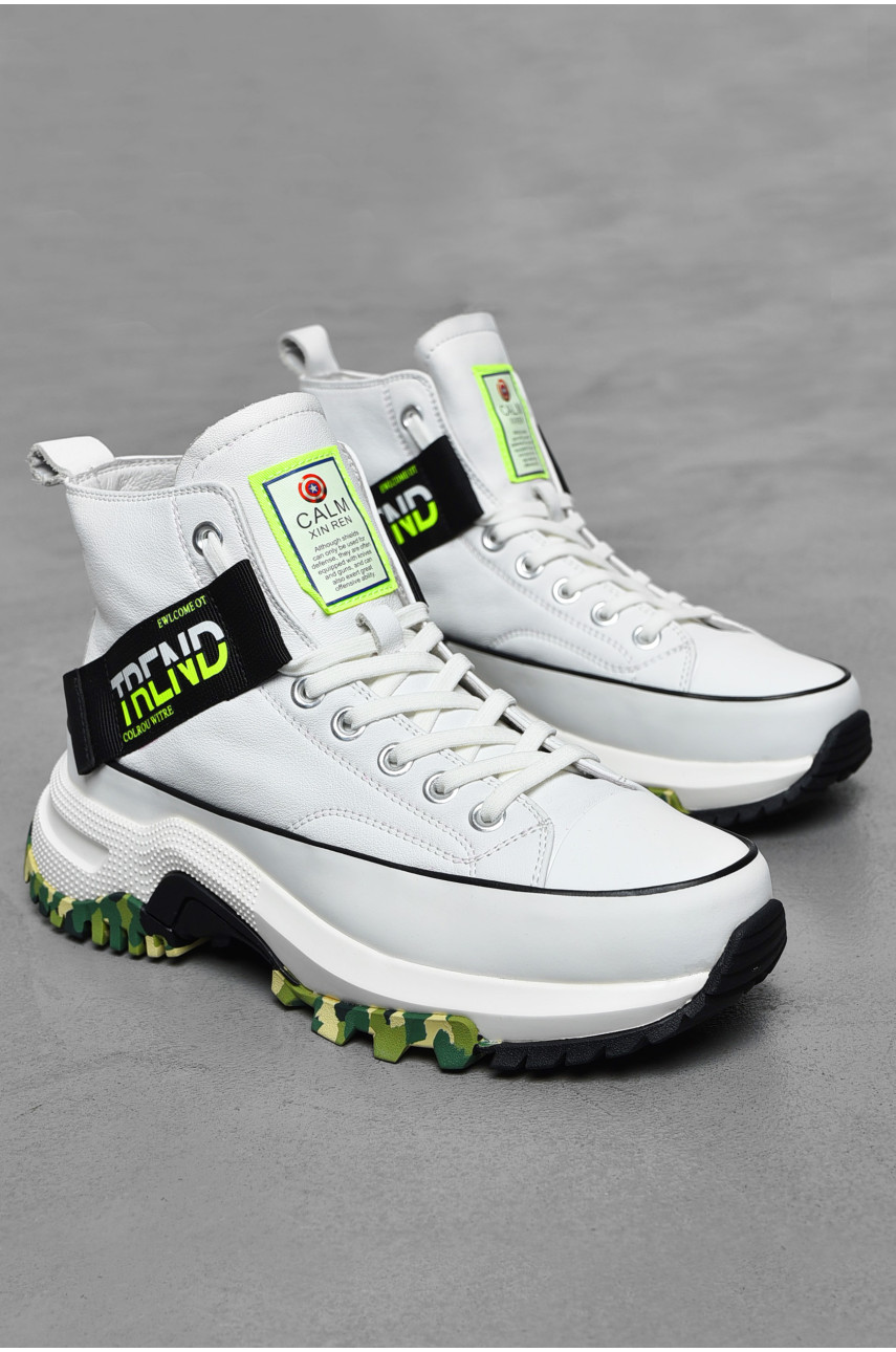 Кросівки чоловічі білого кольору на шнурівці натуральна шкіра 3353 200764 Кросівки чоловічі білого кольору на шнурівці натуральна шкіра 3353 200764