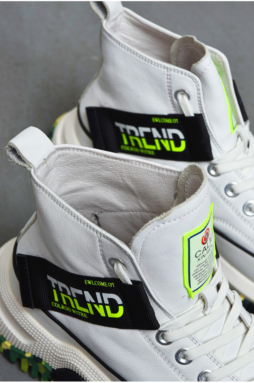 Кросівки чоловічі білого кольору на шнурівці натуральна шкіра 3353 200764 Кросівки чоловічі білого кольору на шнурівці натуральна шкіра 3353 200764