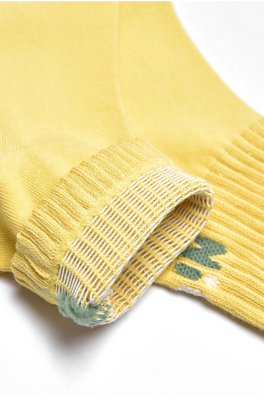 Носки женские демисезонные светло-желтого цвета BJ-509 200774