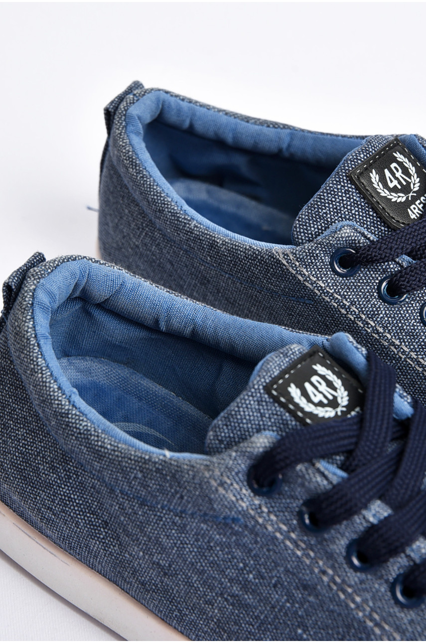 Кеди чоловічі темно-синього кольору на шнурівці 4R 200791 Кеди чоловічі темно-синього кольору на шнурівці 4R 200791