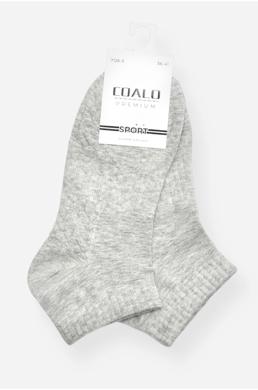 Носки женские демисезонные спортивные серого цвета 7126-5 200800