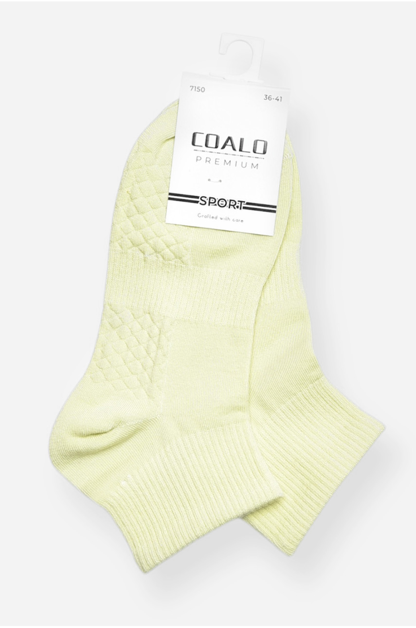 Носки женские демисезонные спортивные светло-зеленого цвета 7150 200801