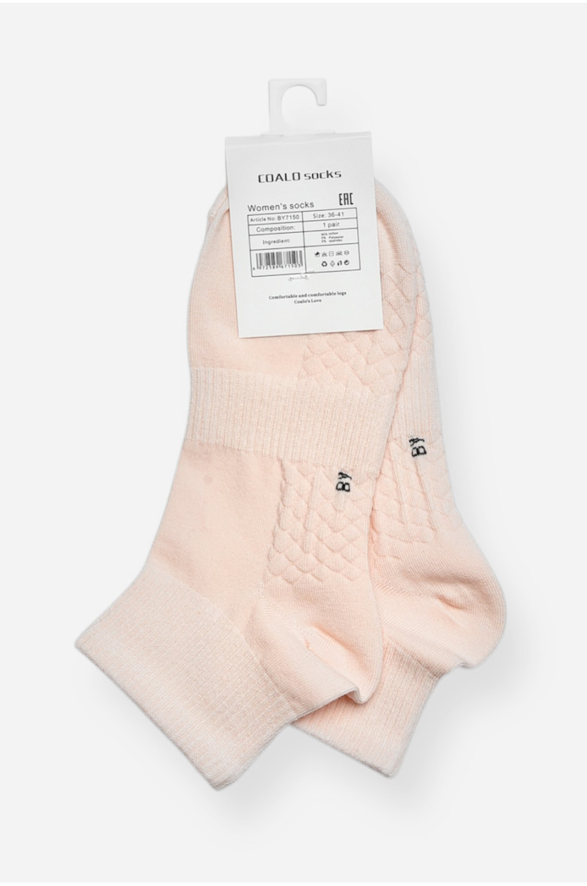Носки женские демисезонные спортивные светло-розового цвета 7150 200802