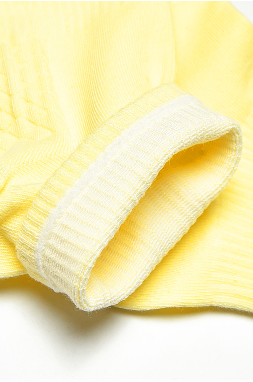 Носки женские демисезонные спортивные светло-желтого цвета 7150 200804