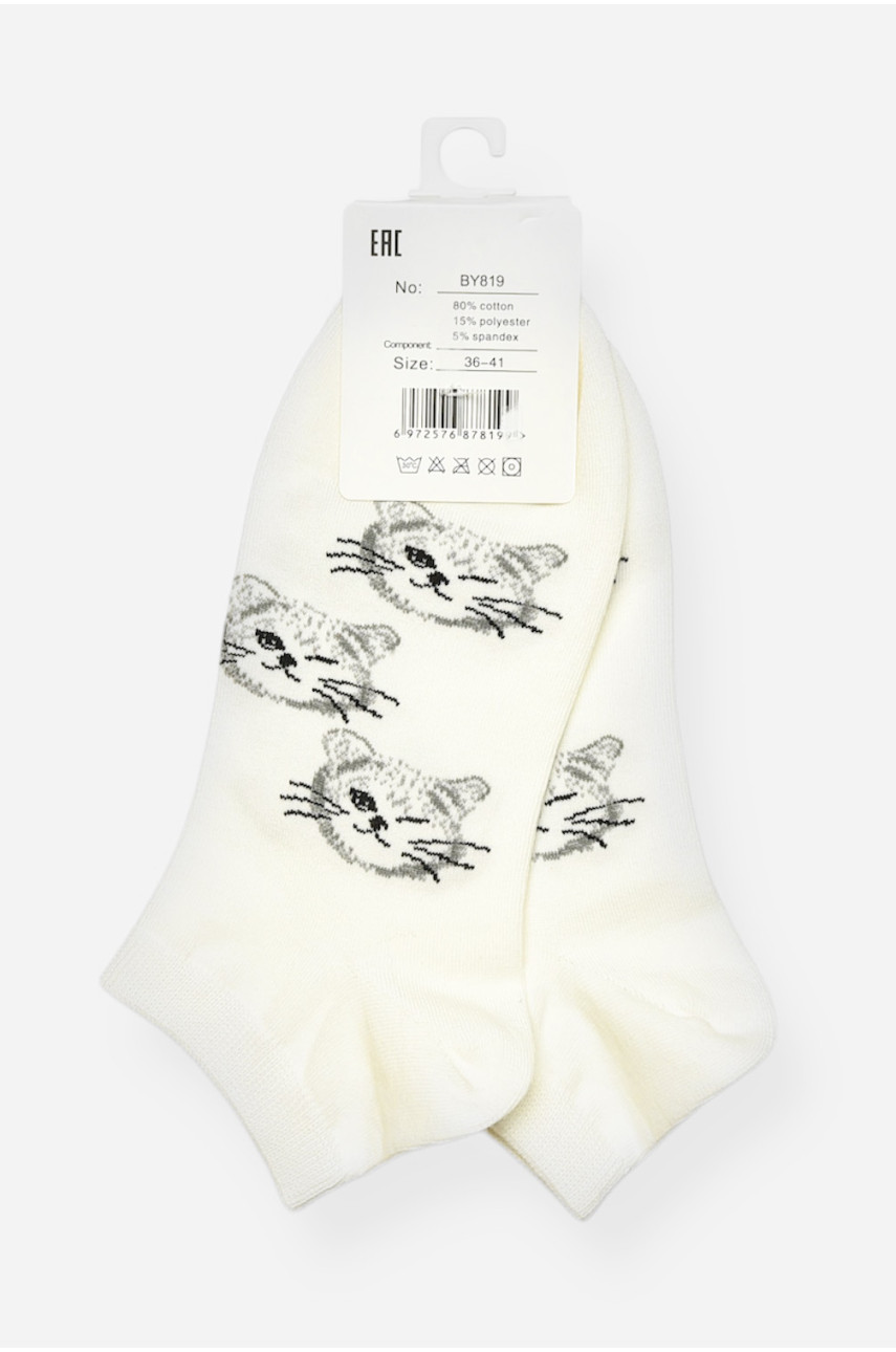 Носки женские демисезонные спортивные белого цвета BY819 200809 Носки женские демисезонные спортивные белого цвета BY819 200809