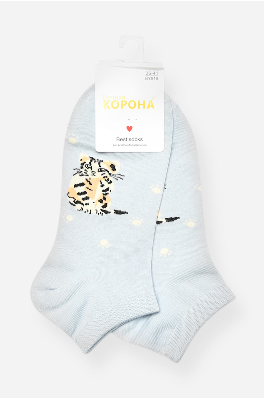 Носки женские демисезонные спортивные голубого цвета BY819 200810