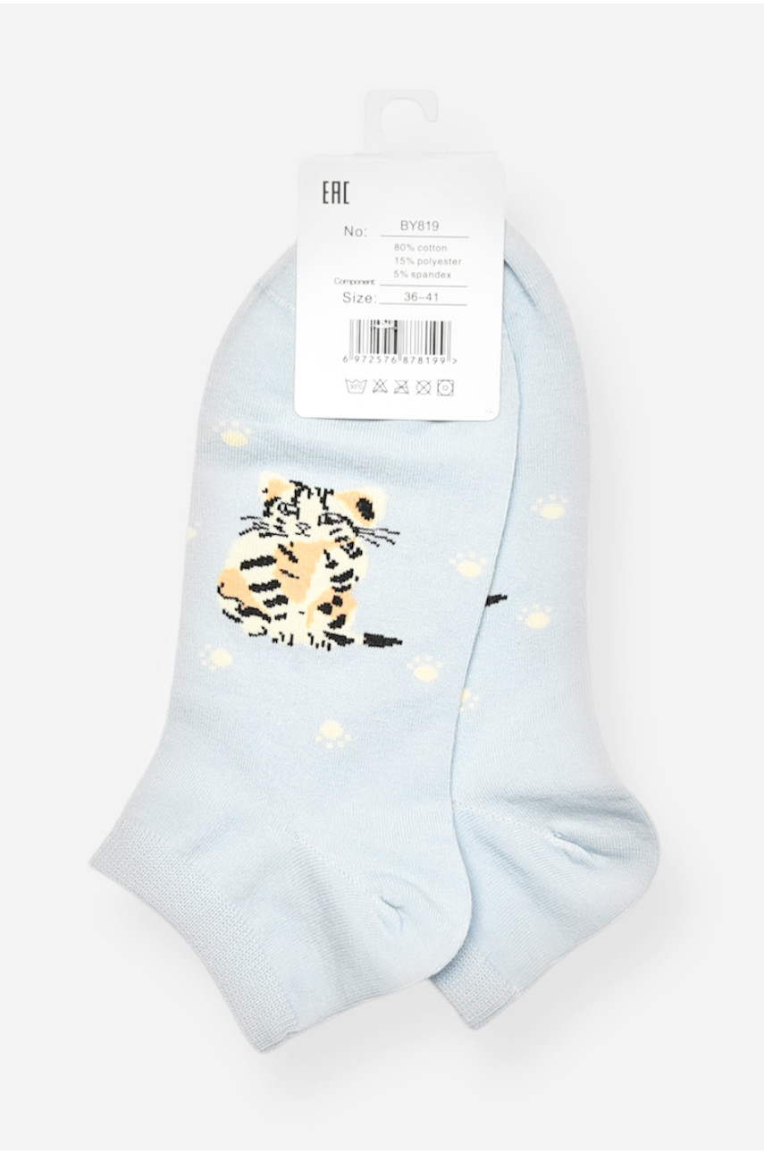 Носки женские демисезонные спортивные голубого цвета BY819 200810