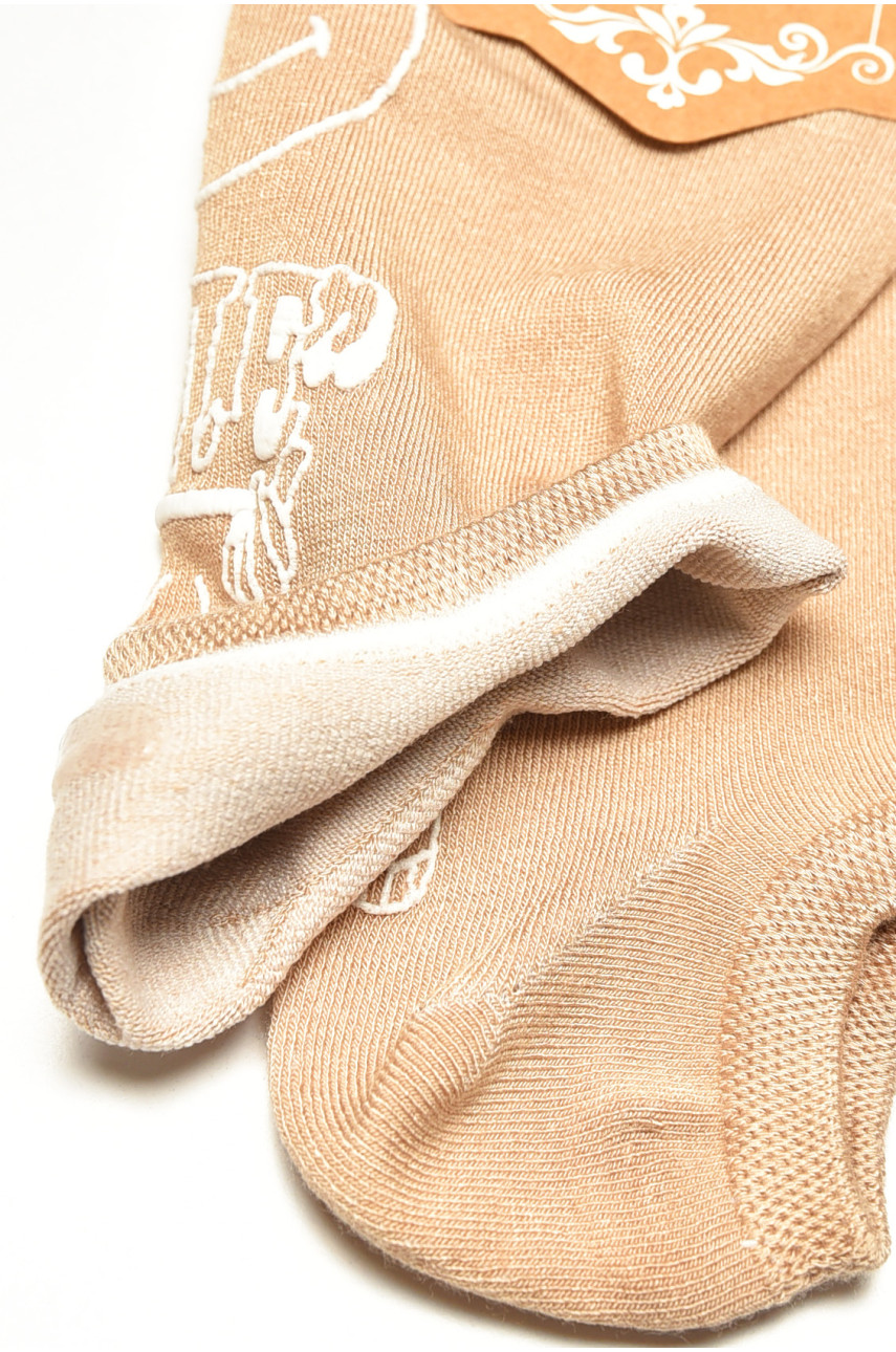 Носки-следки женские демисезонные спортивные бежевого цвета Y201 200818