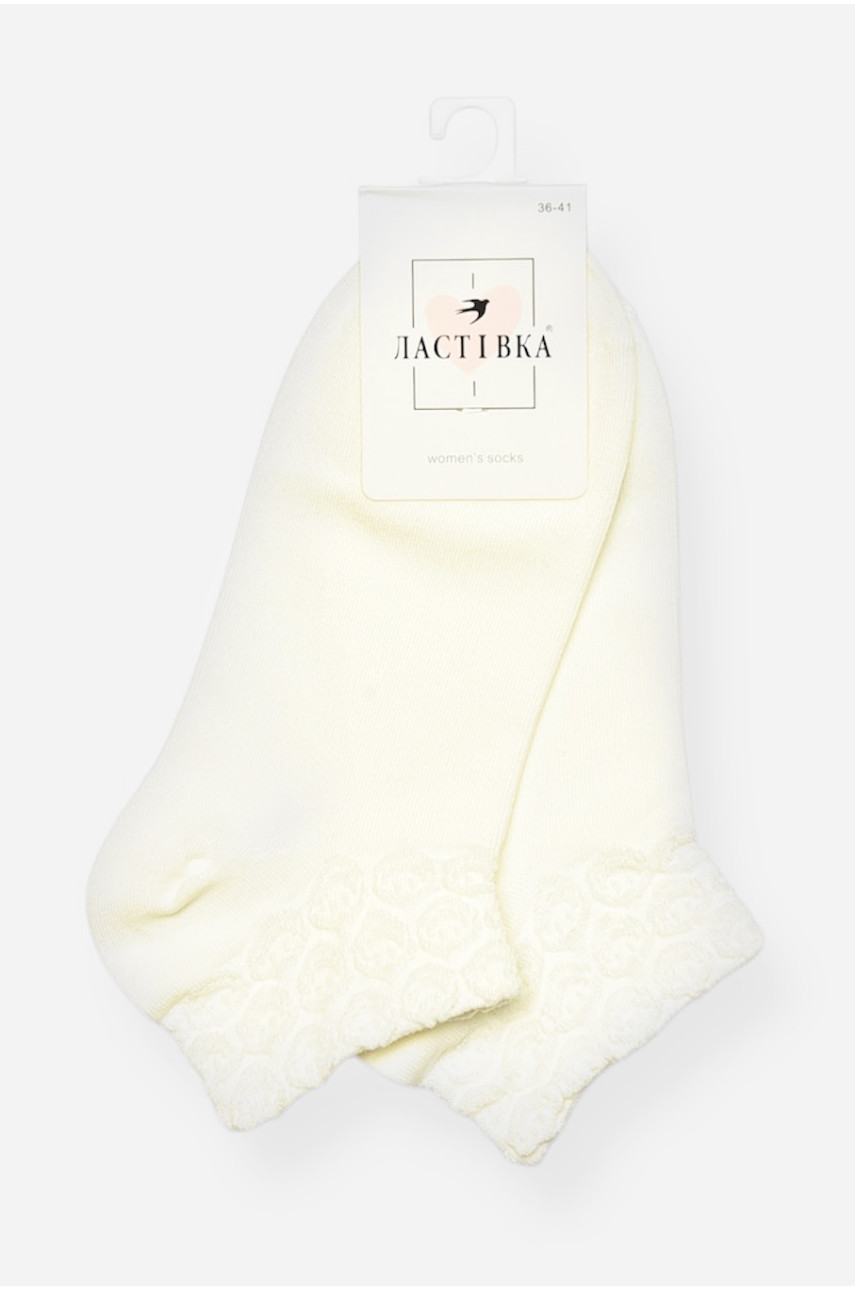 Носки женские демисезонные спортивные белого цвета C3337 200821 Носки женские демисезонные спортивные белого цвета C3337 200821