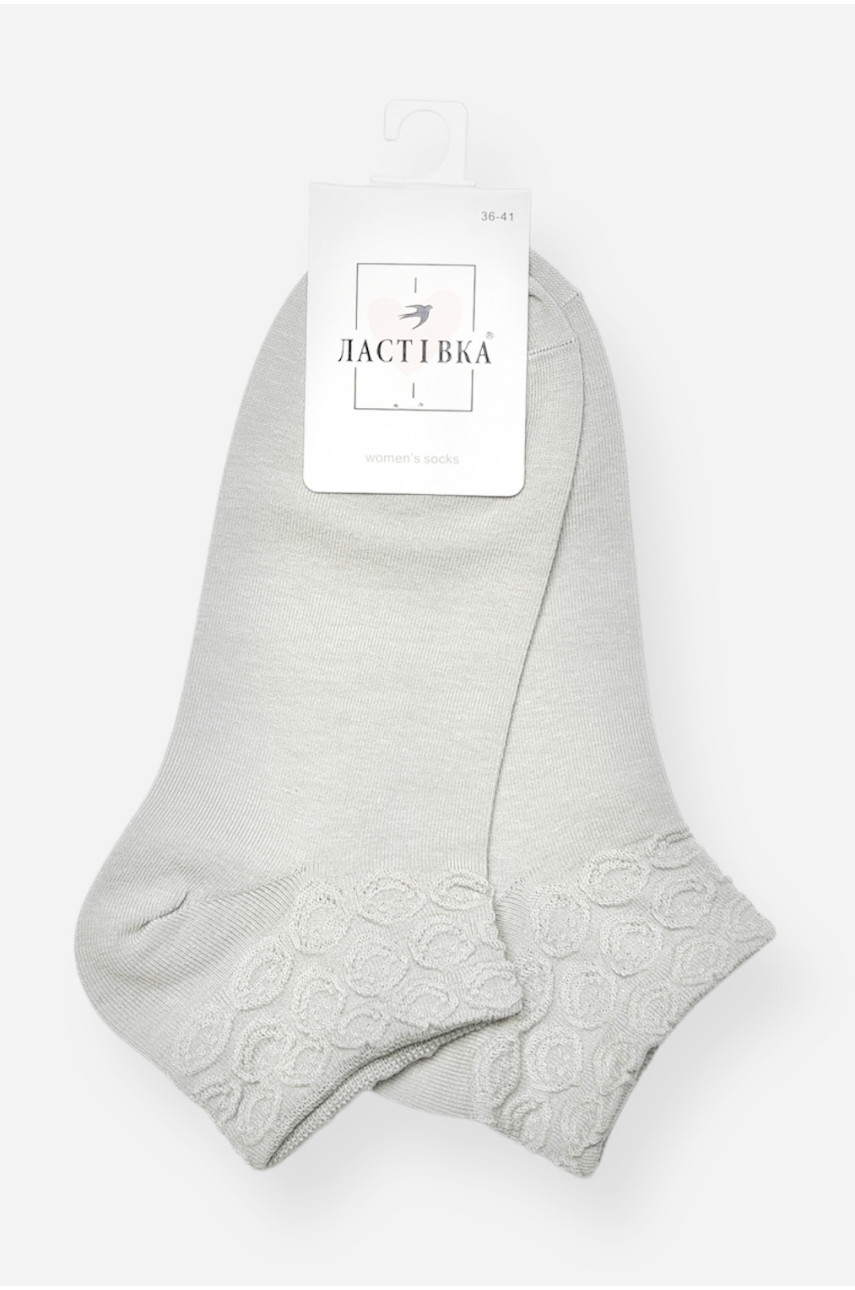 Носки женские демисезонные спортивные серого цвета C3337 200824