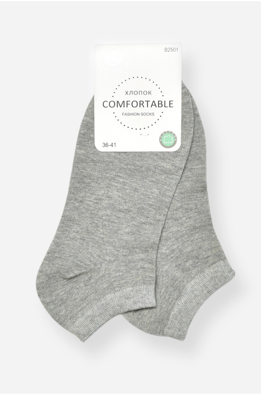 Носки женские демисезонные спортивные серого цвета B2501 200831