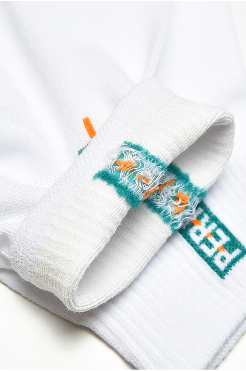 Носки женские демисезонные спортивные белого цвета LA8806-2 200842