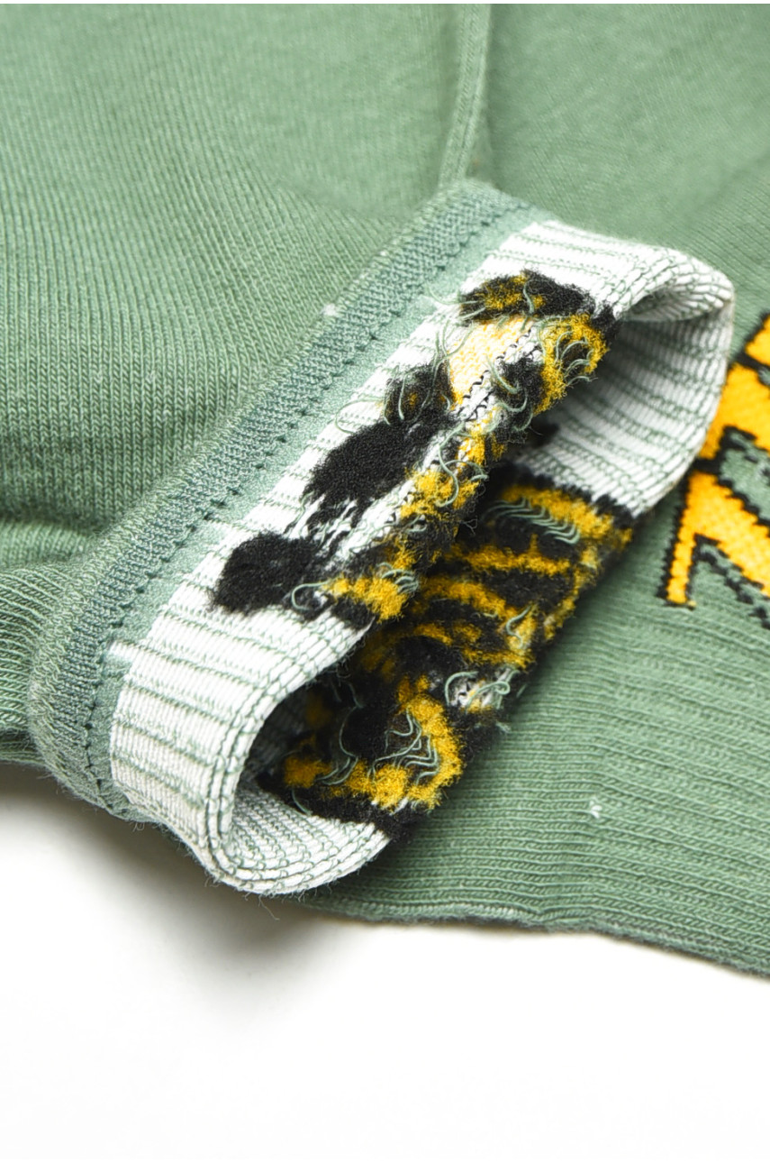 Носки женские демисезонные спортивные зеленого цвета LA8806-3 200843