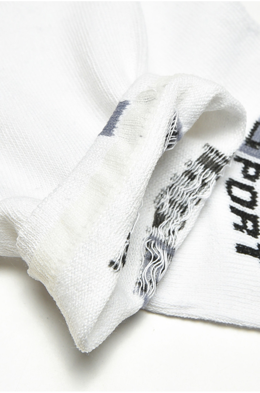 Носки мужские демисезонные спортивные белого цвета F521 200904 Носки мужские демисезонные спортивные белого цвета F521 200904