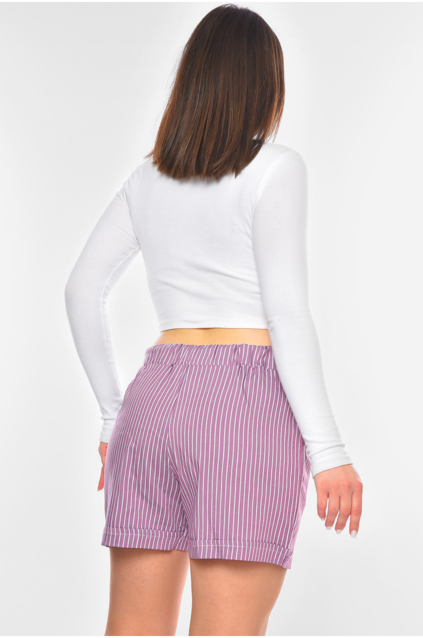 Шорты женские полубатальные сиреневого цвета 1127 200928
