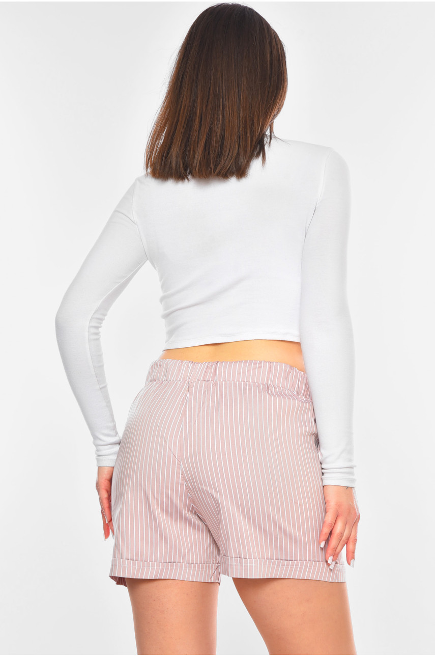 Шорты женские полубатальные бежевого цвета 1127 200932