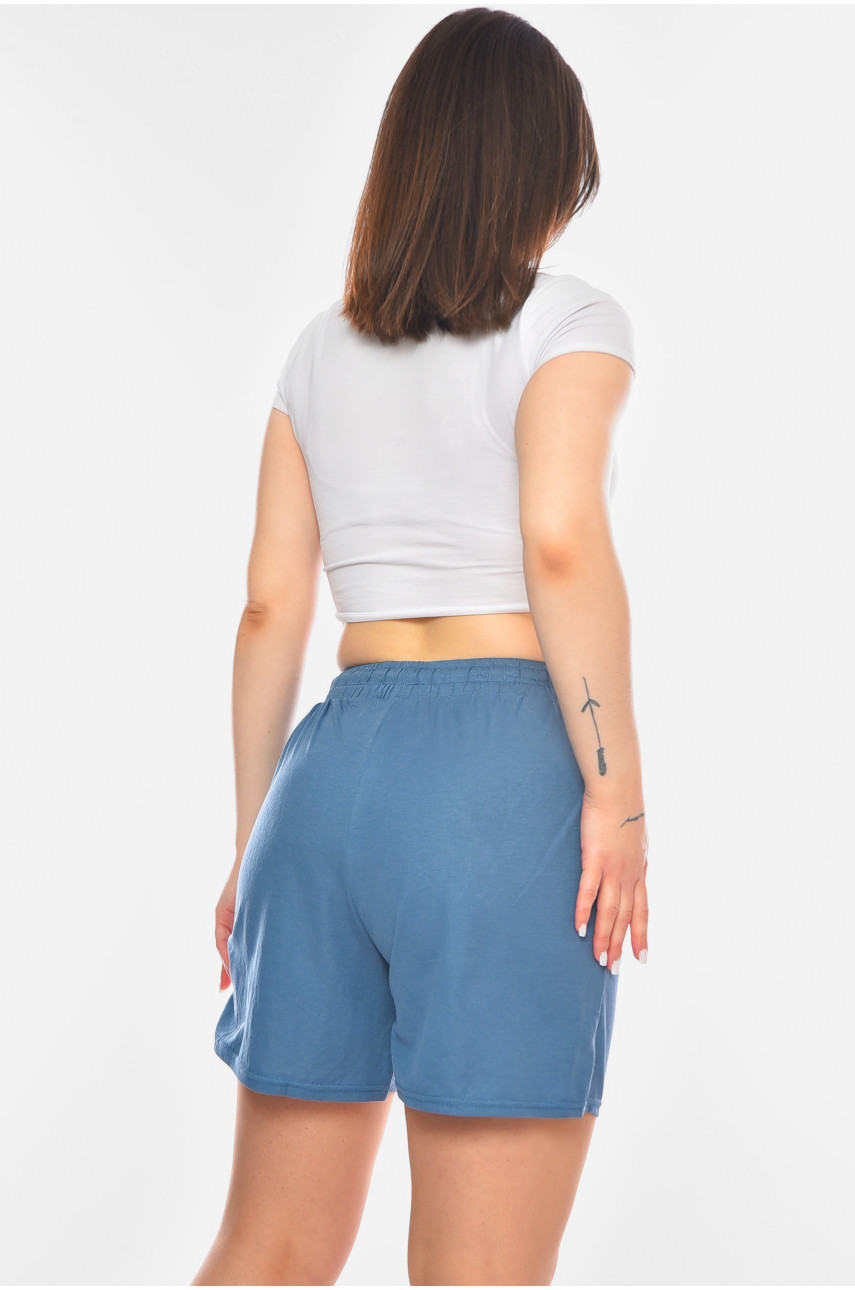 Шорты женские однотонные голубого цвета 309-1 200940