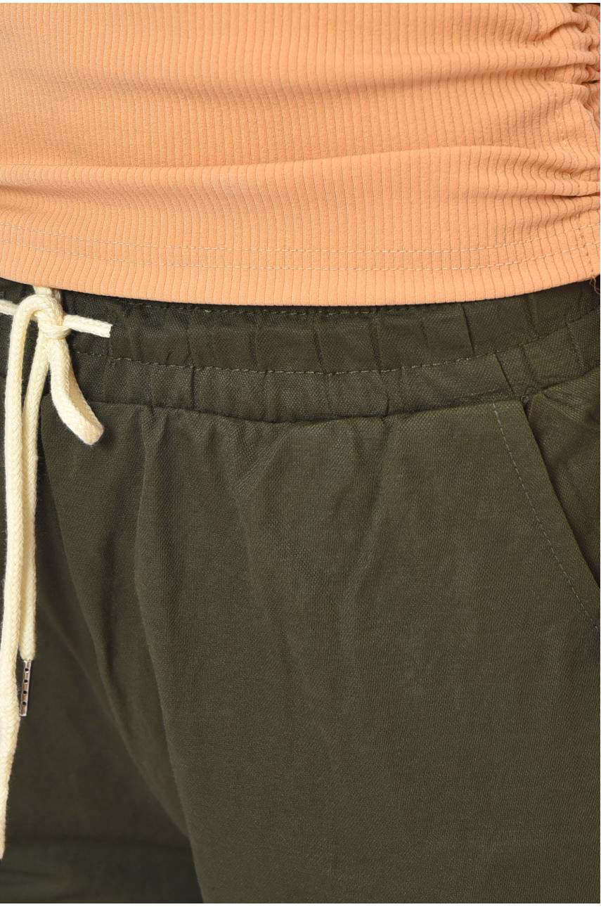 Шорты женские однотонные цвета хаки 309-1 200942