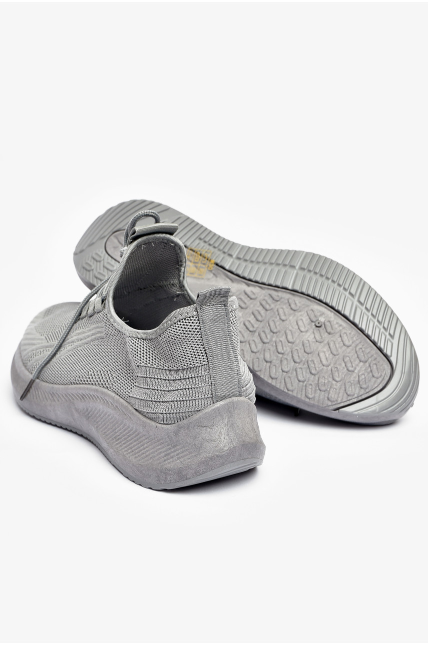 Кросівки чоловічі сірого кольору на шнурівці текстиль М30-2 200966