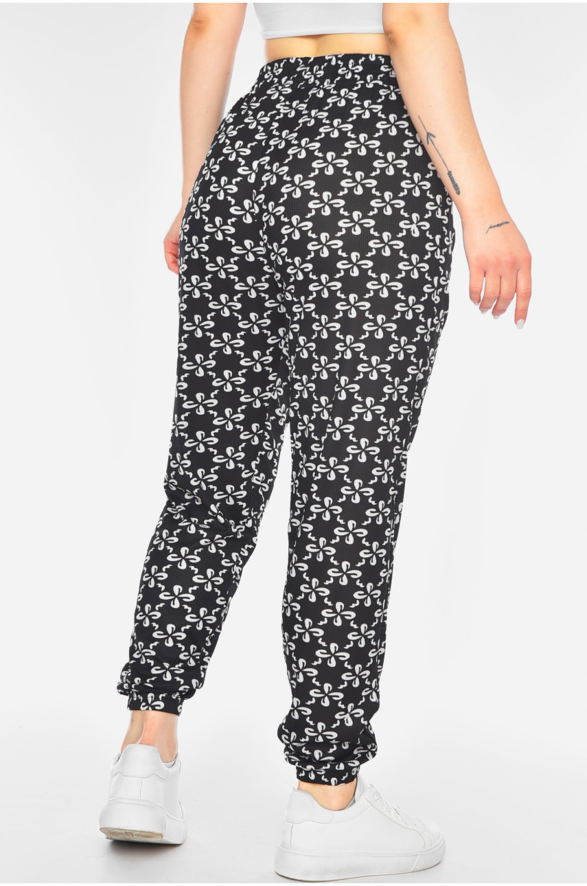 Штани жіночі напівбатальні чорного кольору А768 200975 Штани жіночі напівбатальні чорного кольору А768 200975