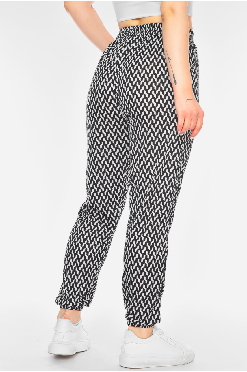 Штани жіночі напівбатальні чорного кольору А768 200976 Штани жіночі напівбатальні чорного кольору А768 200976