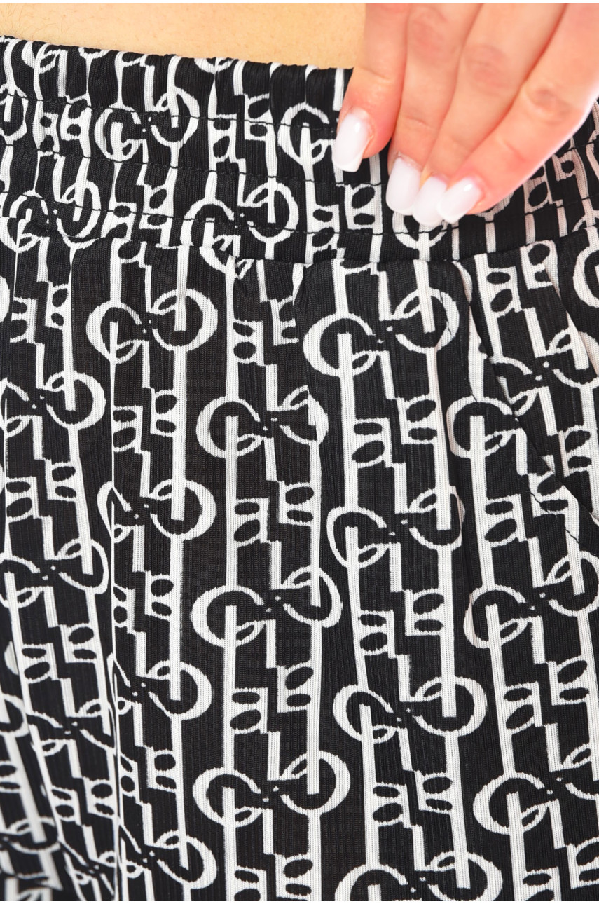 Штаны женские полубатальные черного цвета А768 200980