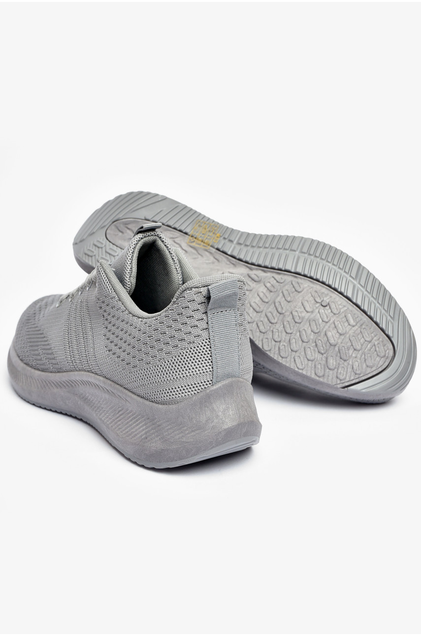 Кросівки чоловічі сірого кольору на шнурівці текстиль М33-3 200983