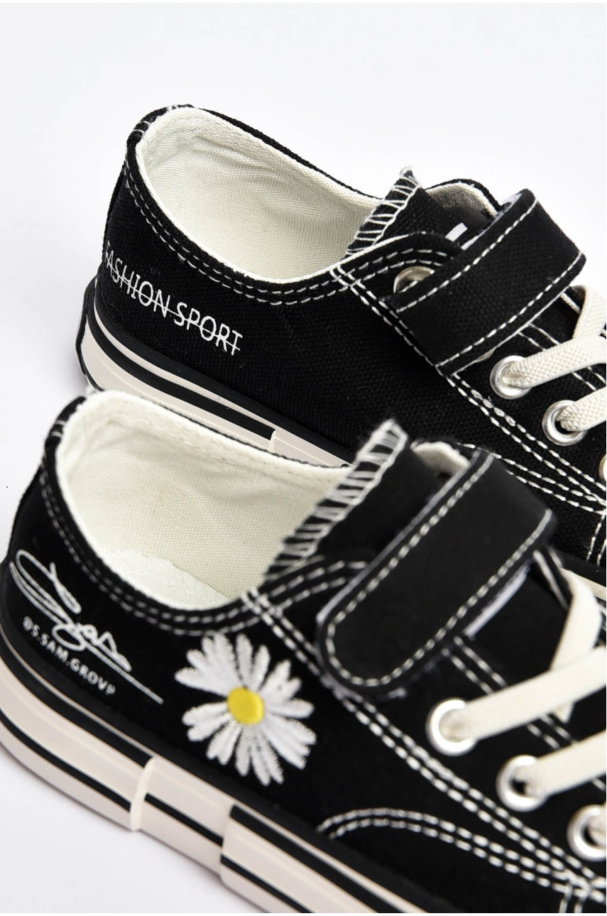 Кеди дитячі чорного кольору текстиль 1182-1 200993