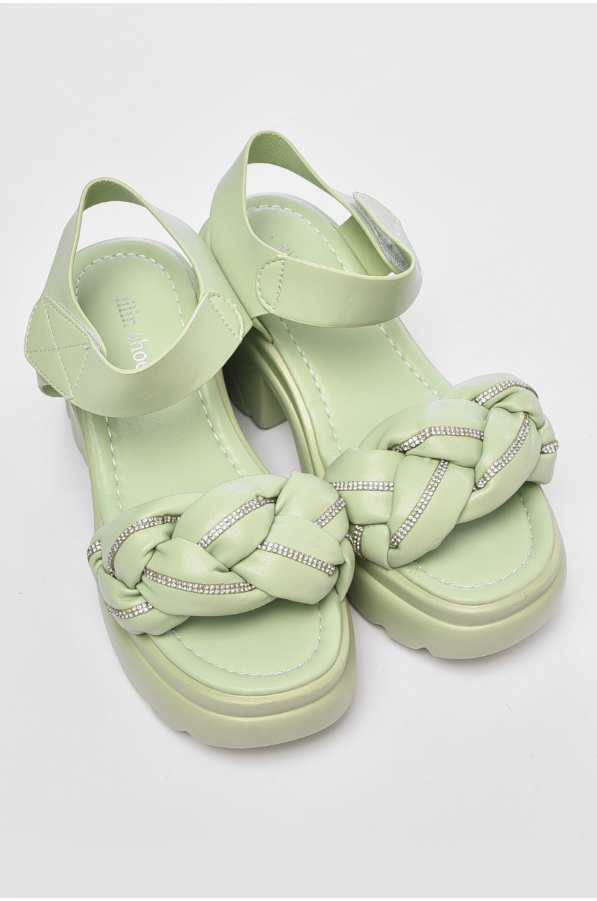 Босоножки женские салатового цвета а-1-8 201005