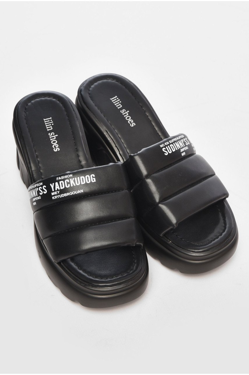 Шльопанці жіночі чорного кольору в-т4-1 201006