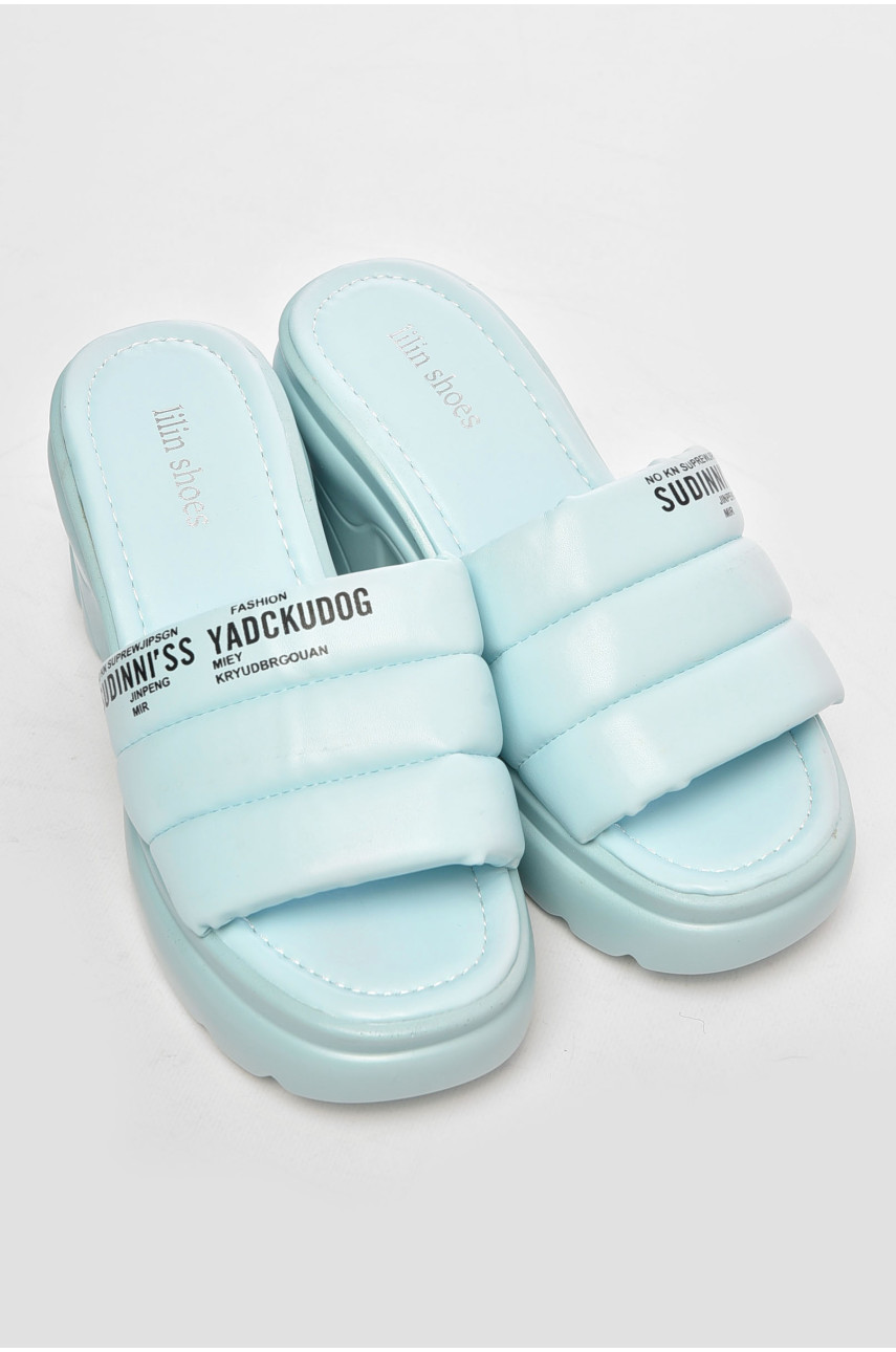 Шльопанці жіночі блакитного кольору в-т4-2 201009