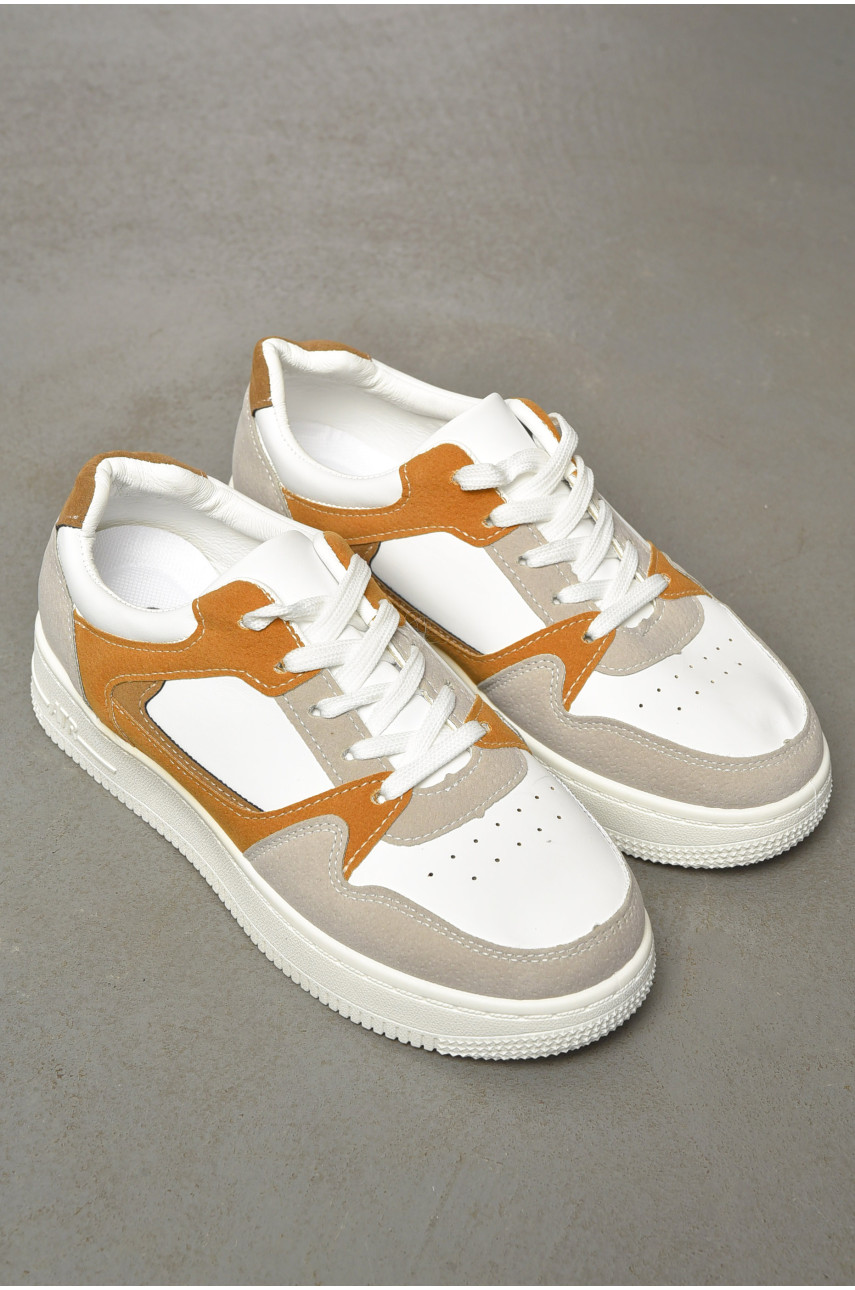 Кросівки жіночі білого кольору на шнурівці L-230 201019 Кросівки жіночі білого кольору на шнурівці L-230 201019