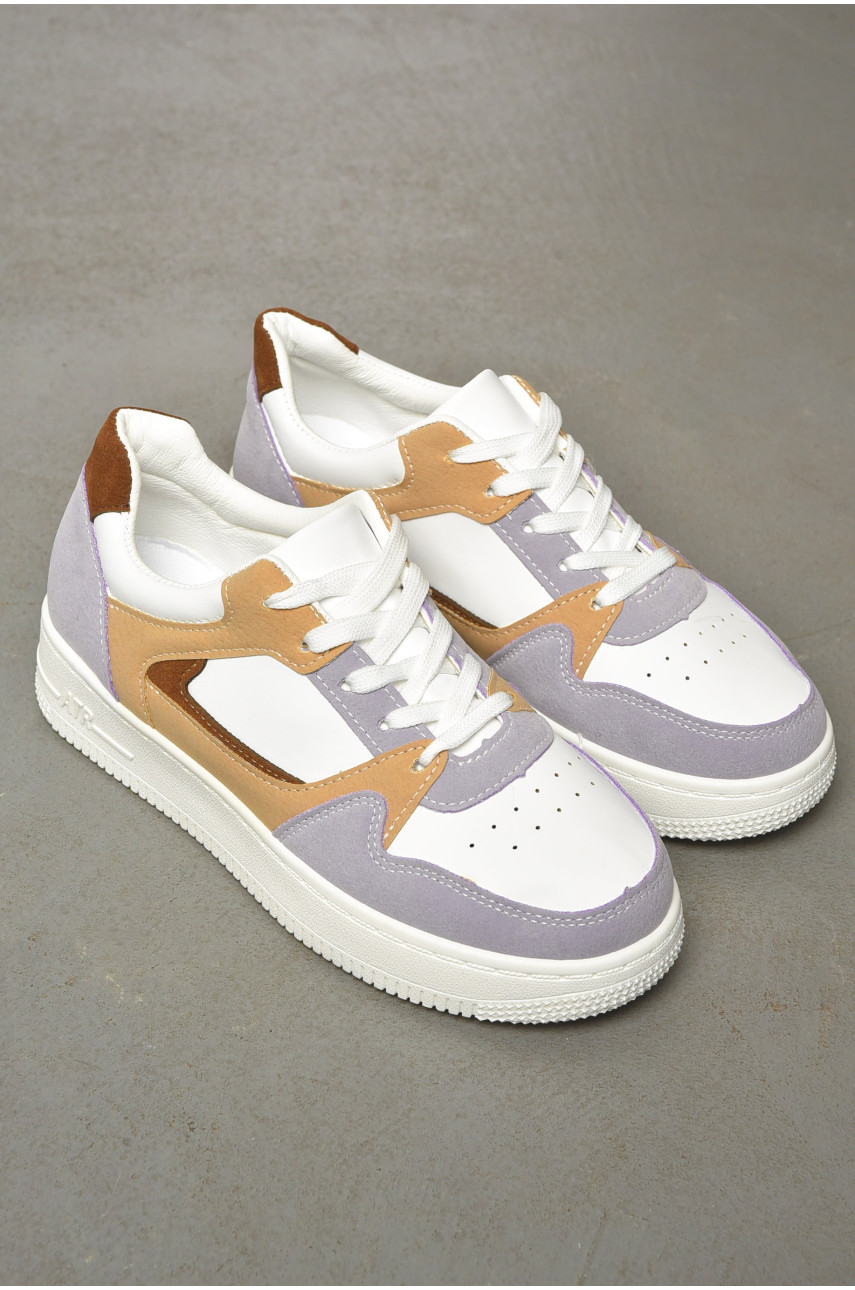 Кросівки жіночі білого кольору на шнурівці L-233 201023