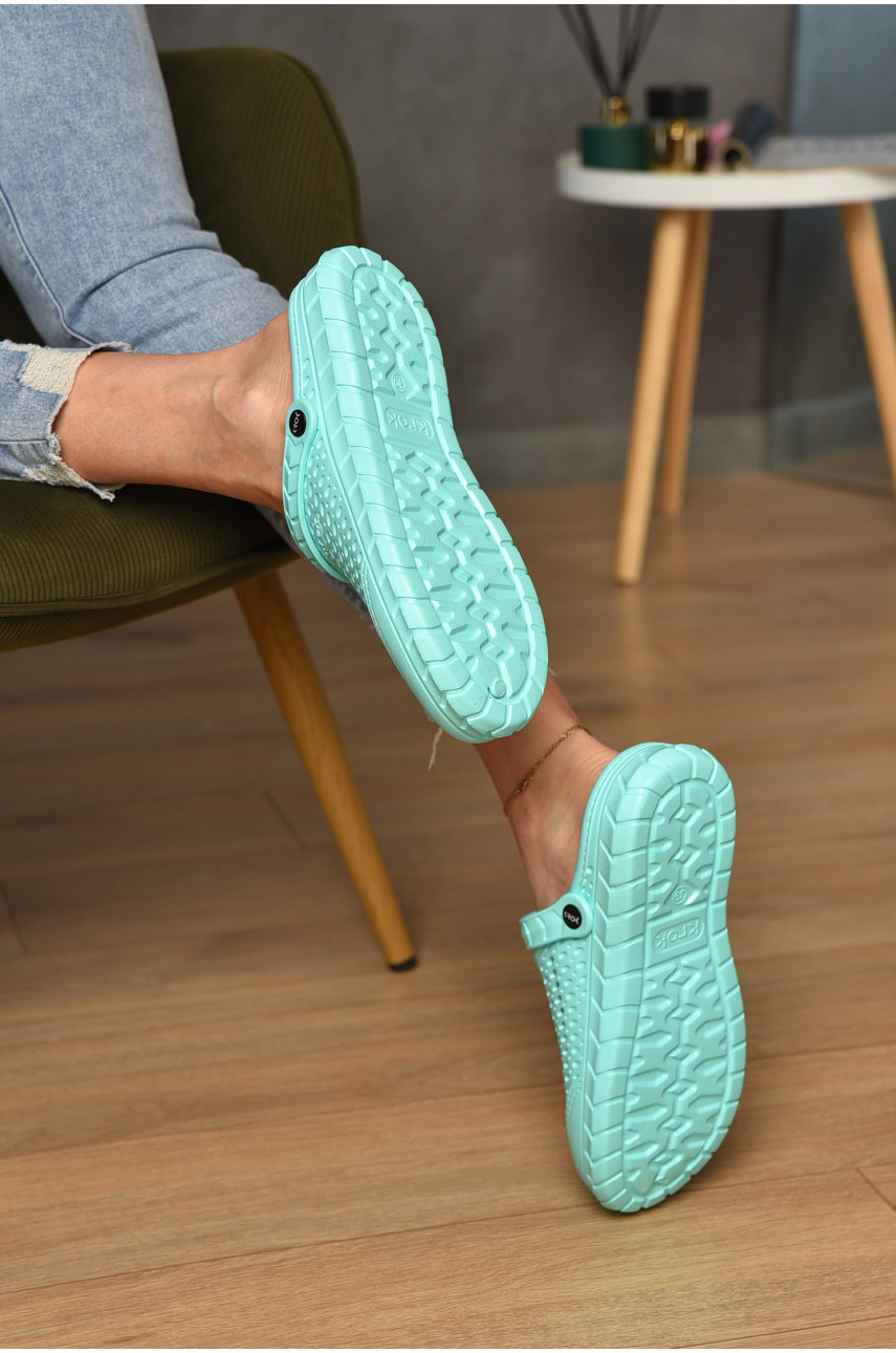 Крокси жіночі м`ятного кольору с62 201033