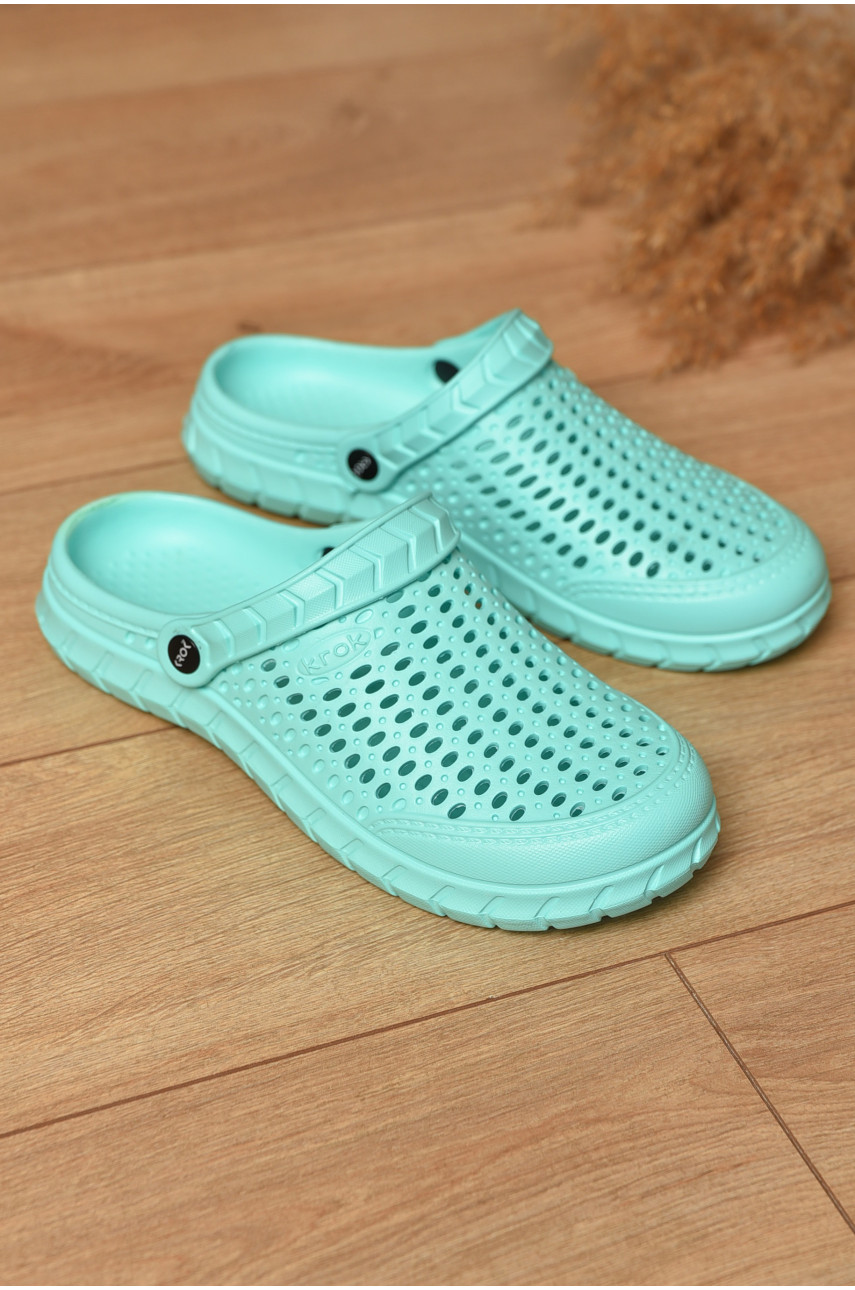 Крокси жіночі м`ятного кольору с62 201033