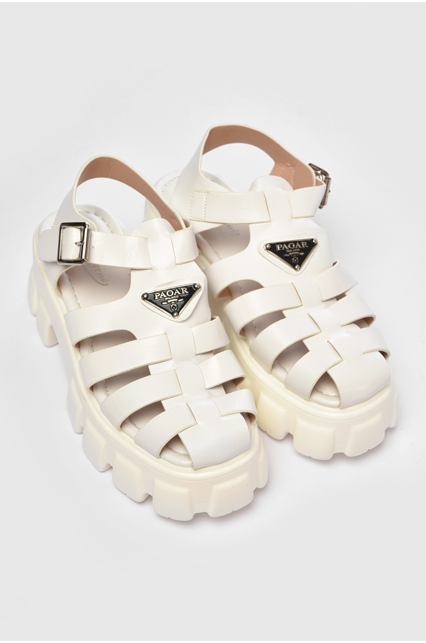 Босоножки женские белого цвета 9207-2 201036