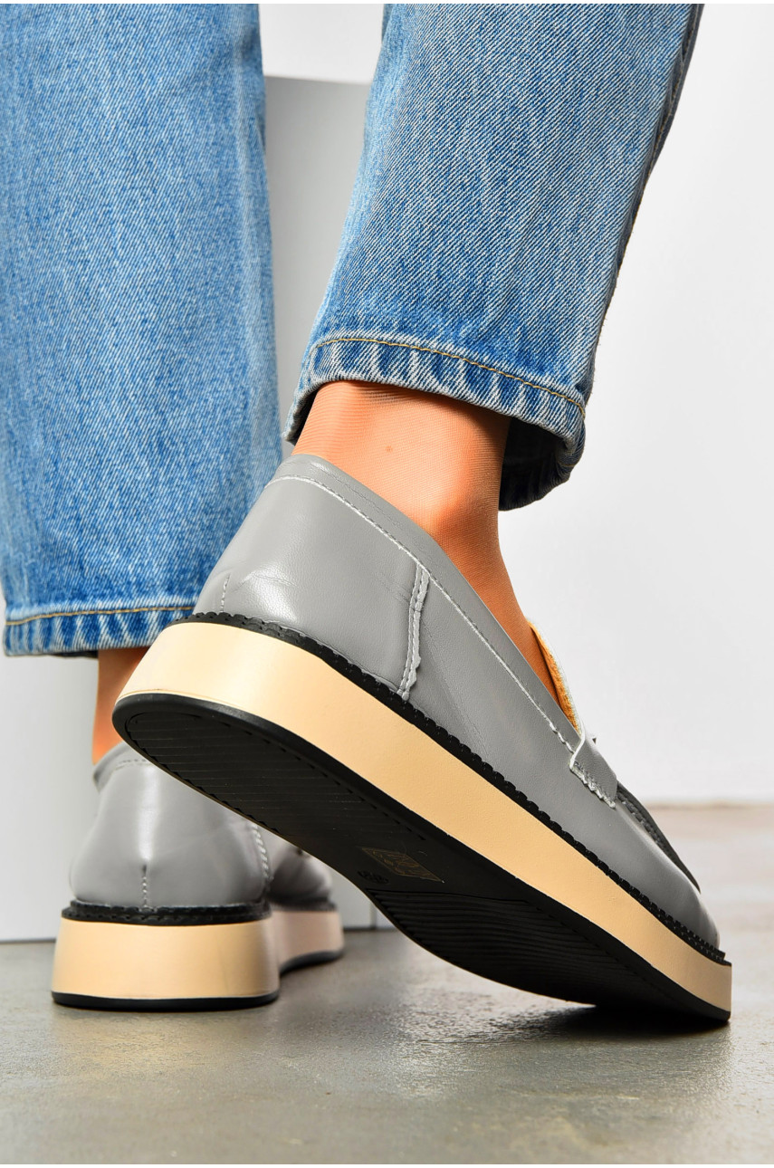 Туфлі-лофери жіночі сірого кольору YF80-6 201050