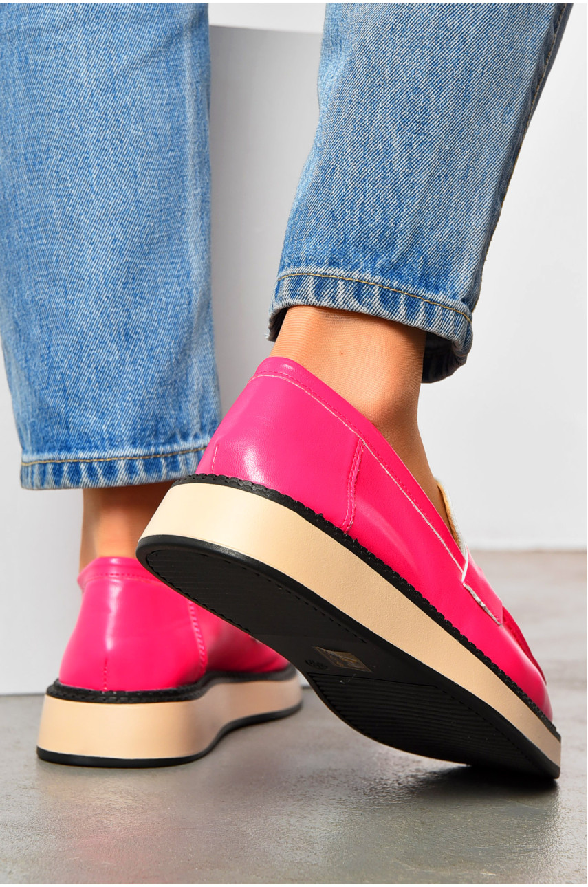 Туфлі-лофери жіночі малинового кольору YF87-7 201053 Туфлі-лофери жіночі малинового кольору YF87-7 201053