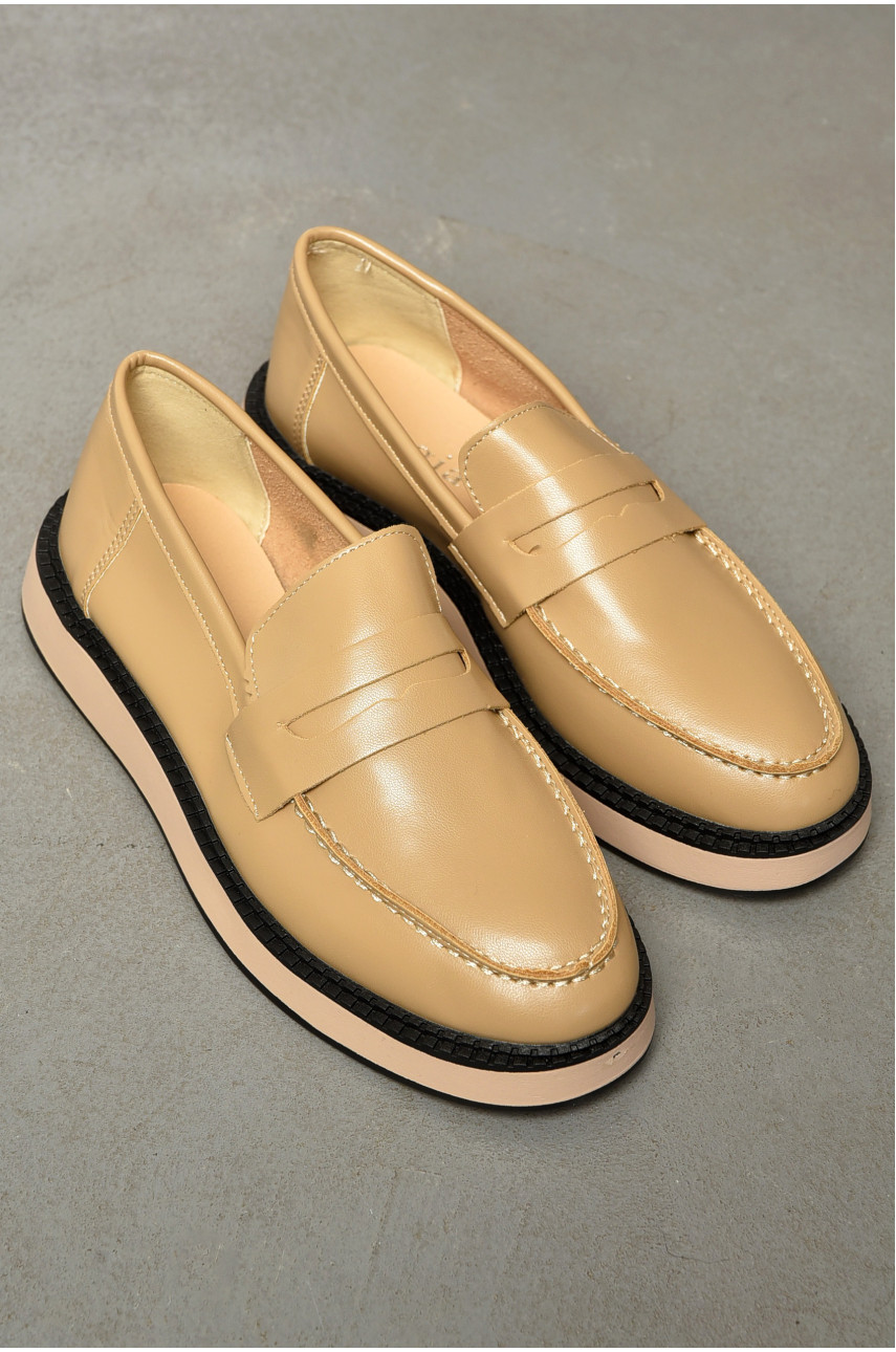 Туфлі-лофери жіночі бежевого кольору YF87-3 201057