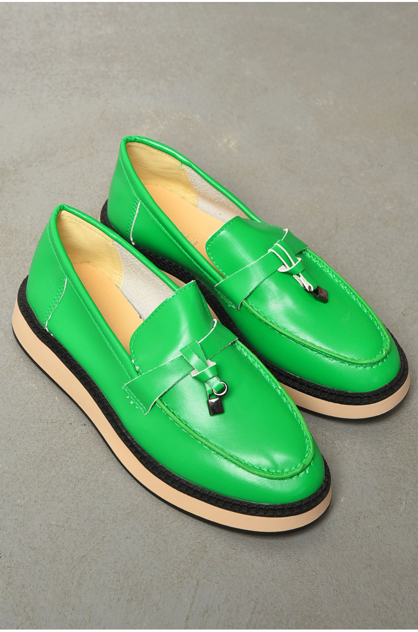 Туфлі-лофери жіночі зеленого кольору YF80-7 201058