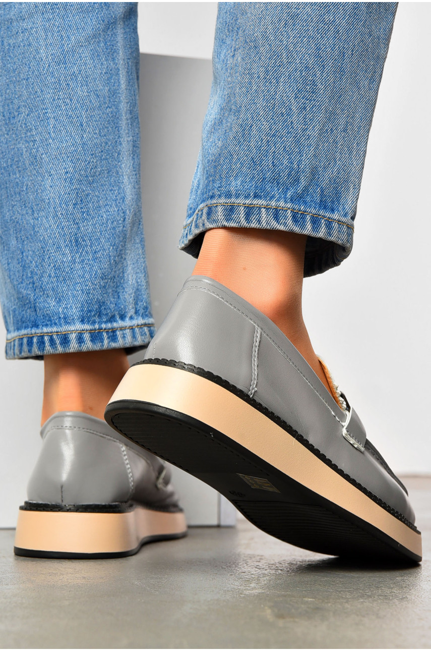 Туфлі-лофери жіночі сірого кольору YF82-5 201059