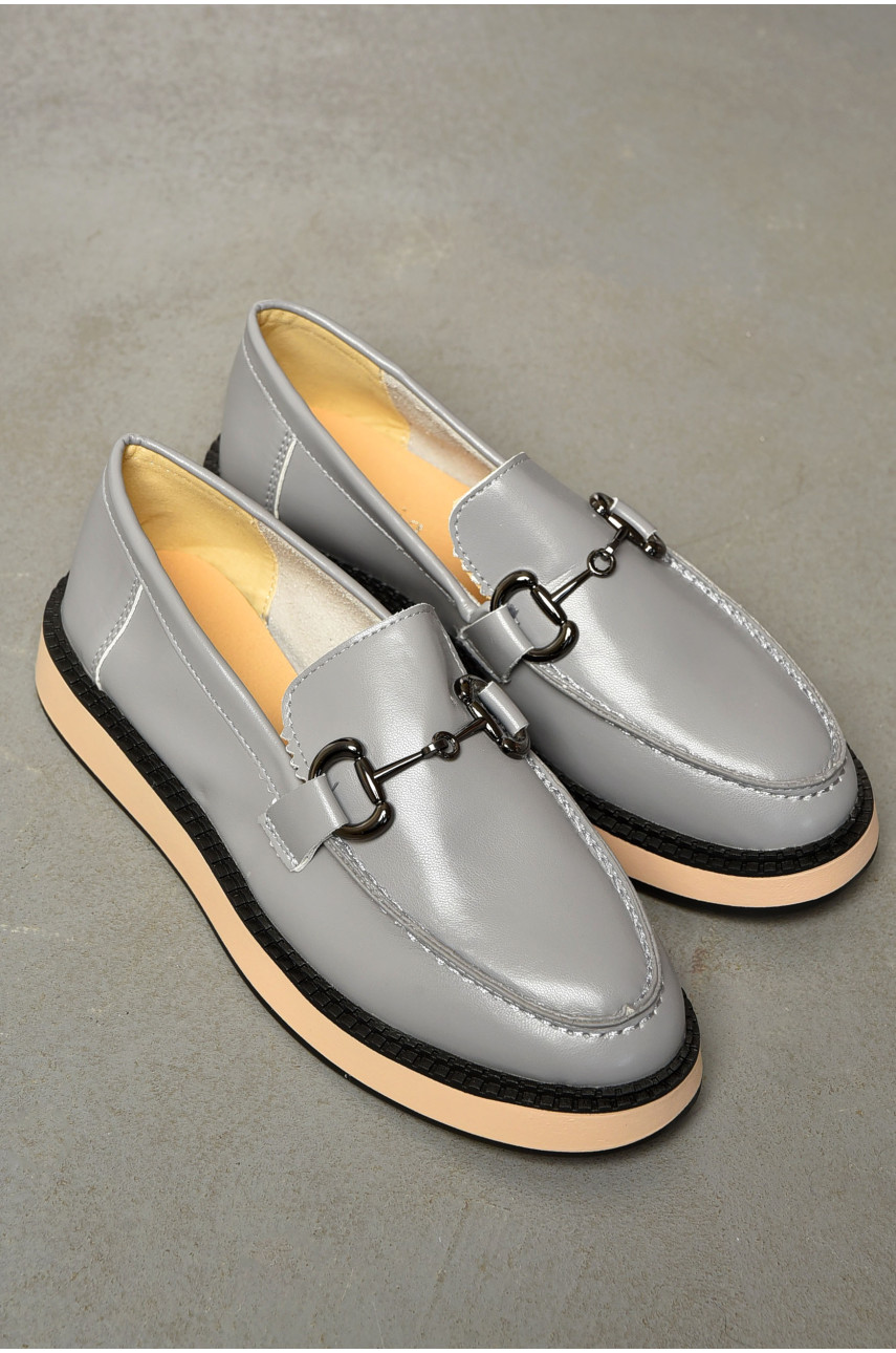 Туфлі-лофери жіночі сірого кольору YF82-5 201059